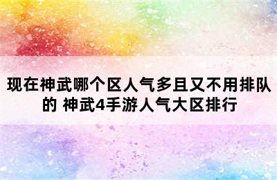 现在神武哪个区人气多且又不用排队的 神武4手游人气大区排行